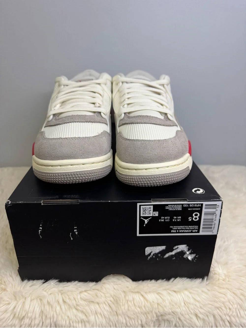 Jordan Air Jordan 4 RM Fire Red Sail/College Grey Low Top Men HF8126-100